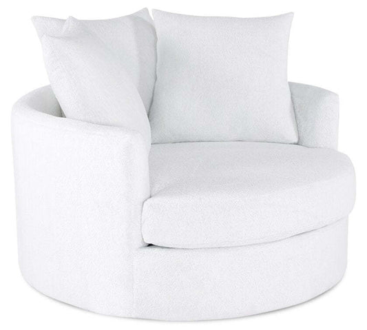 Fauteuil d’appoint Cuddler Grande de 48 po fabriqué au Canada en tissu de chenille - blanc Plush Heaven