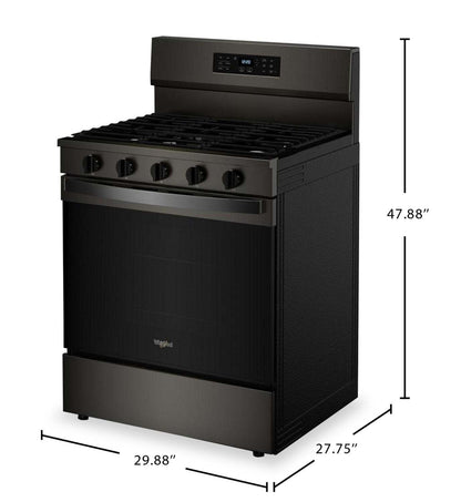 Cuisinière à gaz Whirlpool de 5 pi³ avec friture à air et autonettoyage - acier inoxydable noir - WFGS5030RV | WFGS50RV