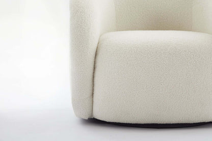 Fauteuil d'appoint courbé en tissu Sherpa Solo 31.1 - Crème glacée | Fauteuil d'appoint courbé Solo de 31,1 po en tissu sherpa - crème glacée
