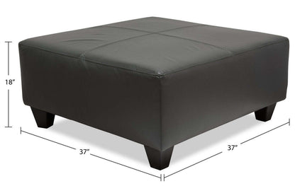 Fabriqué au Canada Pouf Addison 37 en similicuir - Gris | Pouf Addison de 37 po fabriqué au Canada d'apparence cuir - gris