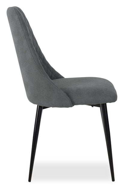 Chaise de salle à manger Miya avec tissu en polyester, métal - Charbon | Chaise de salle à manger Miya en tissu de polyester et en métal - anthracite