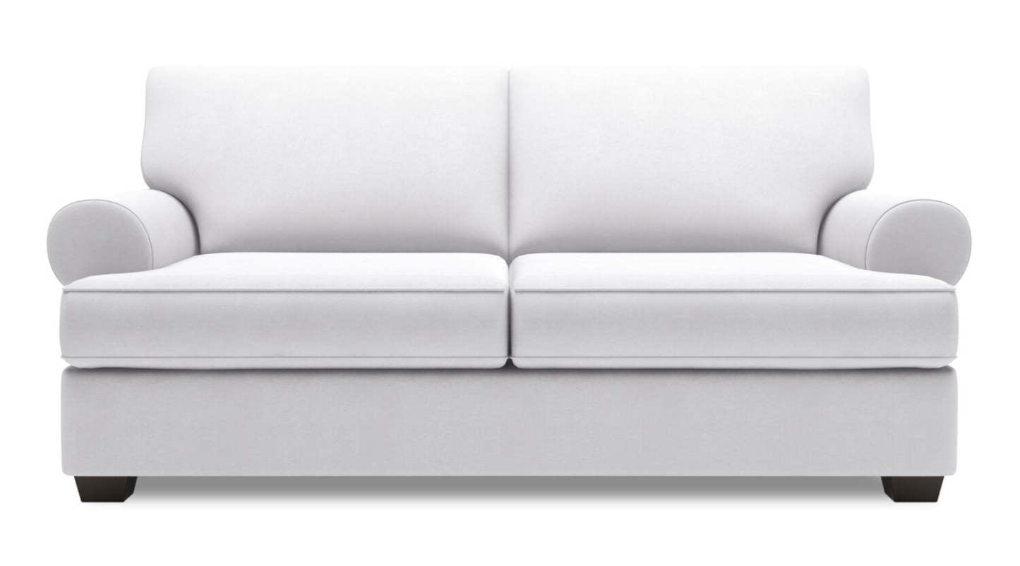 Fabriqué au Canada Canapé Personnalisable Roll 76 Tissu d'apparence lin Taille Condo Canapé avec Accoudoirs Roulés - Blanc Pax Ice | Canapé Roll de Sofa Lab de 76 po de format condo fabriqué au Canada en tissu d'apparence lin-blanc Pax Ice | RO093449