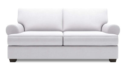 Fabriqué au Canada Canapé Personnalisable Roll 76 Tissu d'apparence lin Taille Condo Canapé avec Accoudoirs Roulés - Blanc Pax Ice | Canapé Roll de Sofa Lab de 76 po de format condo fabriqué au Canada en tissu d'apparence lin-blanc Pax Ice | RO093449