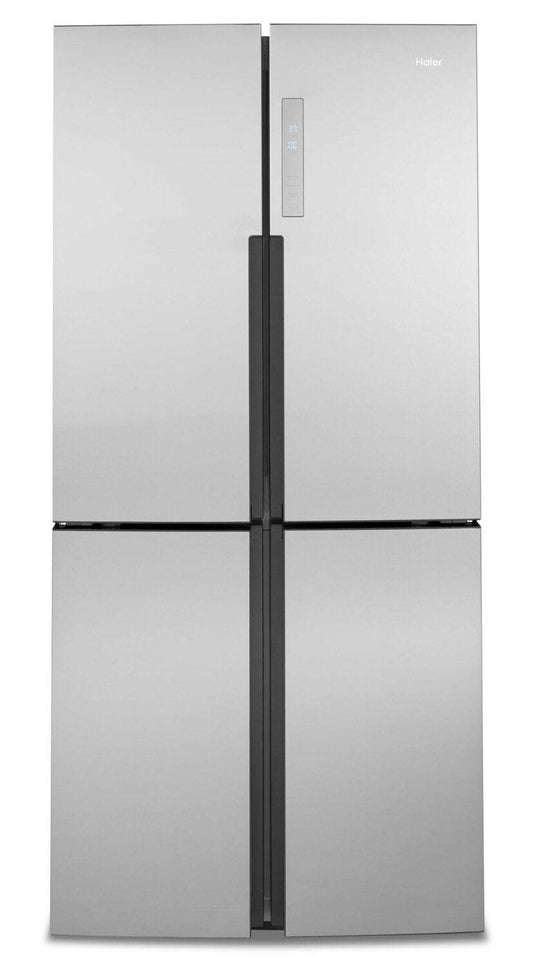 Réfrigérateur Haier de 33 16,4 pi³ à 4 portes - acier inoxydable résistant aux traces de doigts - QHE16HYPFS | Haier 33 16,4 Cu. Ft. Quad Door Refrigerator - Stainless Steel Fingerprint Resistant