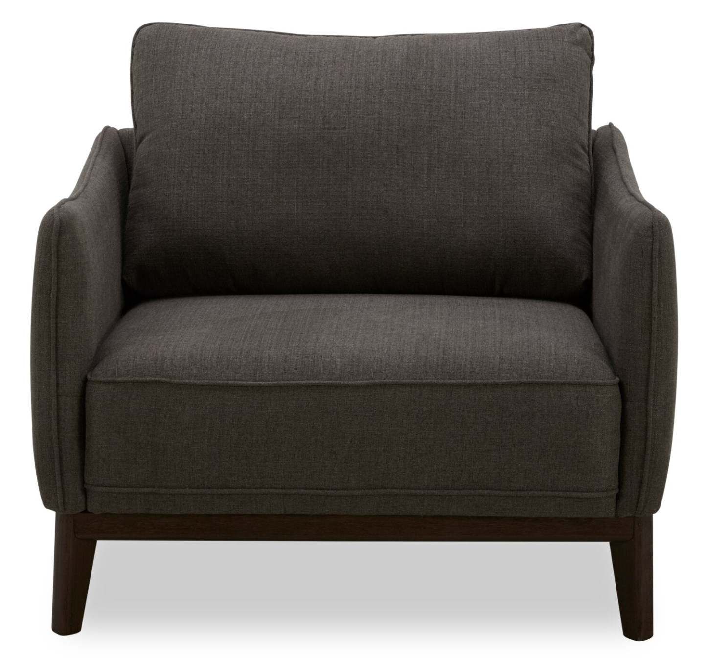 Fauteuil Gena de Cindy Crawford Home de 38,5 po en tissu d’apparence lin avec coussin de dossier amovible - gris anthracite