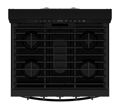 Cuisinière intelligente à gaz Whirlpool de 5 pi³ avec friture à air et autonettoyage - noire - WFGS7530RB | Whirlpool 5 Cu. Ft. Smart Gas Range with Air Fry and Self-Clean - Black - WFGS7530RB | WFGS75RB