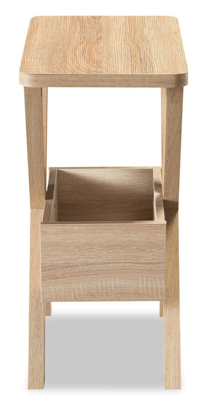 Table de fauteuil Torry de 11,5 po avec compartiment - taupe