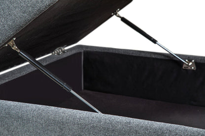 Scott Living Evolve Modular 39.5 Linen-Look Fabric Storage Ottoman with Feather Down Cushion - Charcoal Grey | Pouf de rangement modulaire Evolve de Scott Living de 39,5 po en tissu d’apparence lin avec coussin en duvet et plumes - gris anthracite