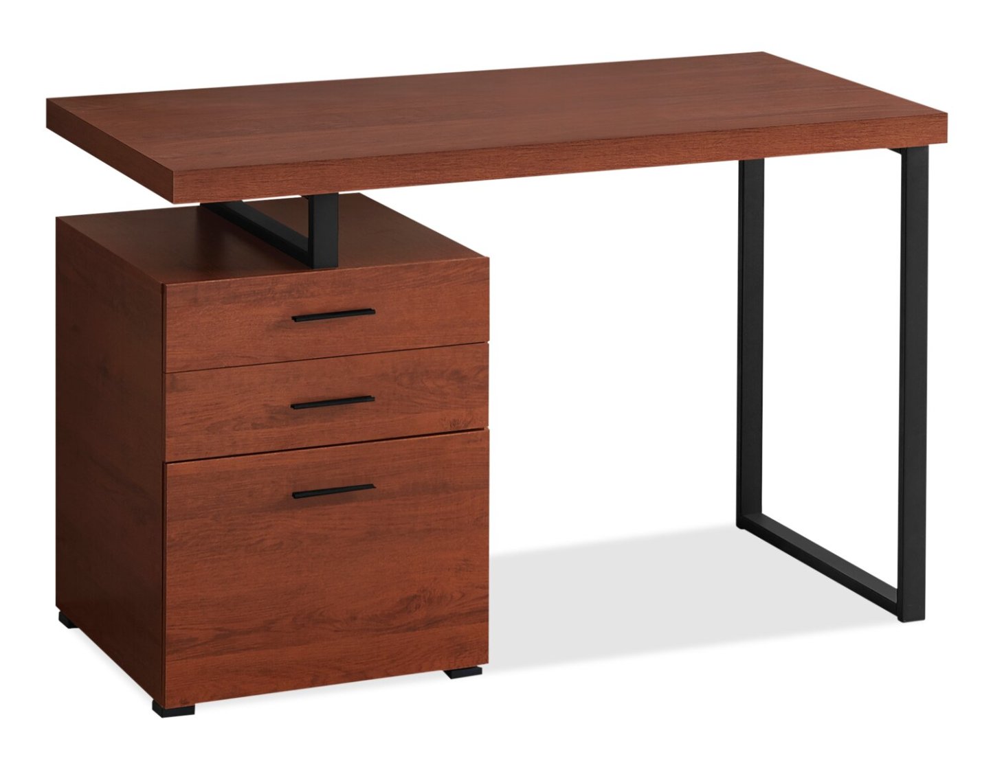 Bureau réversible Clayton 47.25 à 3 tiroirs - Cerisier|Bureau réversible Clayton de 47,25 po à 3 tiroirs - cerisier