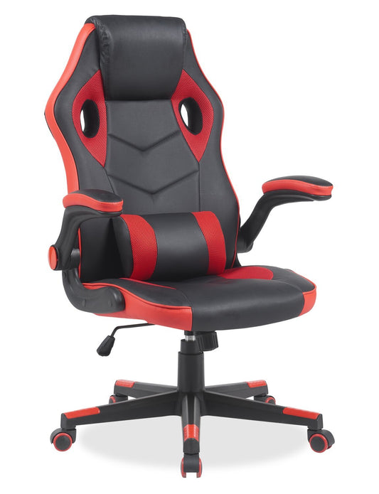 Chaise de jeu ergonomique Phoenix 26.7 avec coussin lombaire - Noir et rouge | Fauteuil de jeu ergonomique Phœnix de 26,7 po avec coussin lombaire - noir et rouge