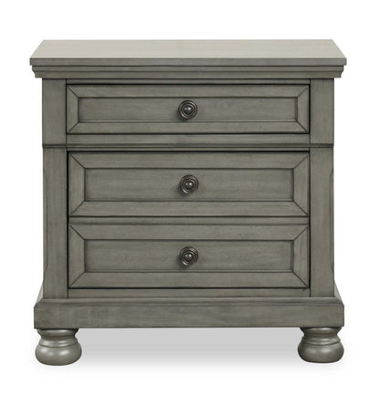 Chelsea 6pc Bedroom Set with Storage Bed, Dresser & Mirror, Grey - Queen Size | Ensemble de chambre à coucher Chelsea 6 pièces avec lit de rangement, commode et miroir, gris - taille queen