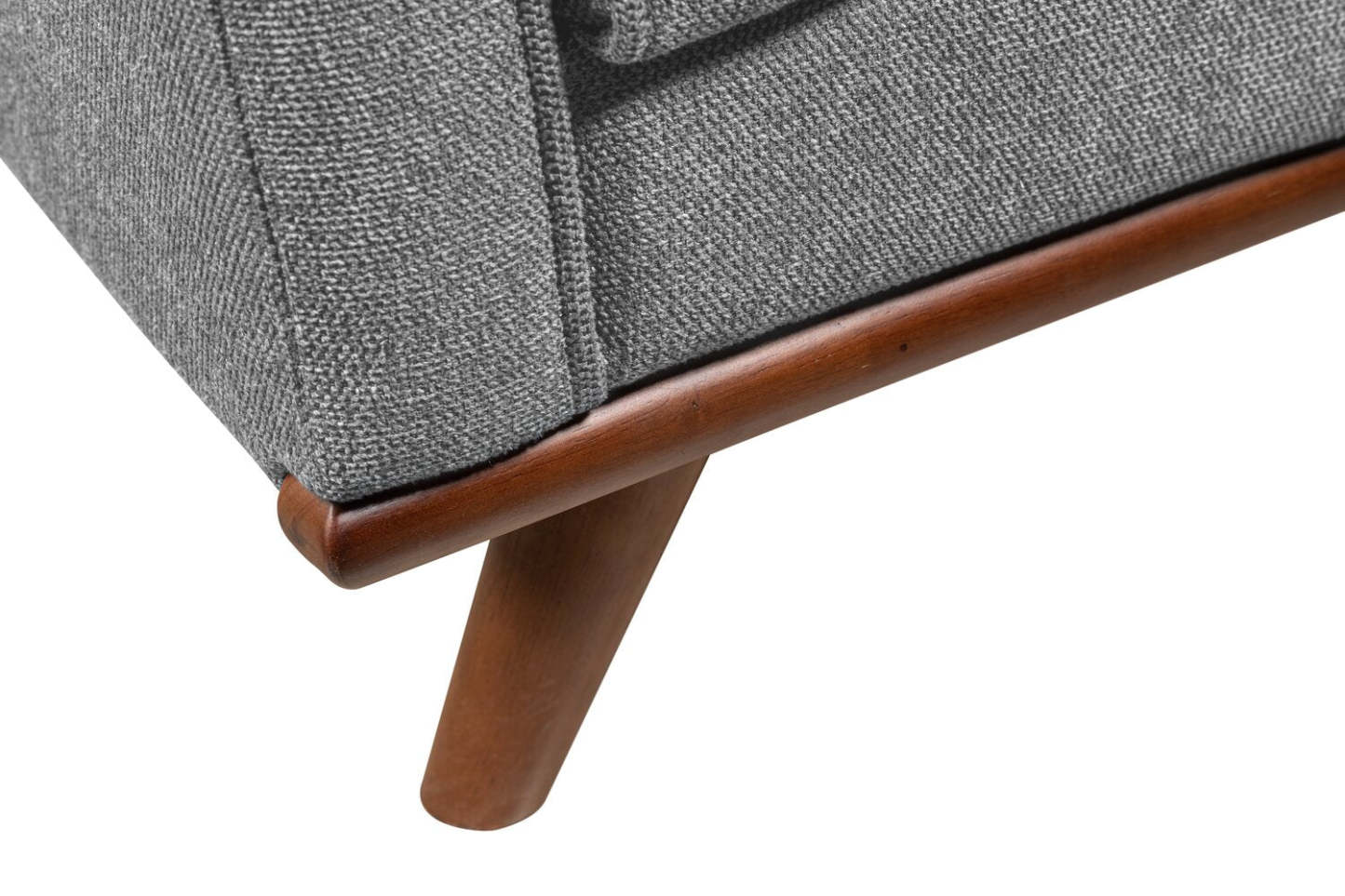 Sofa Kassia de Kort & Co. de 90,6 po en tissu d’apparence lin avec base et pattes en bois - gris