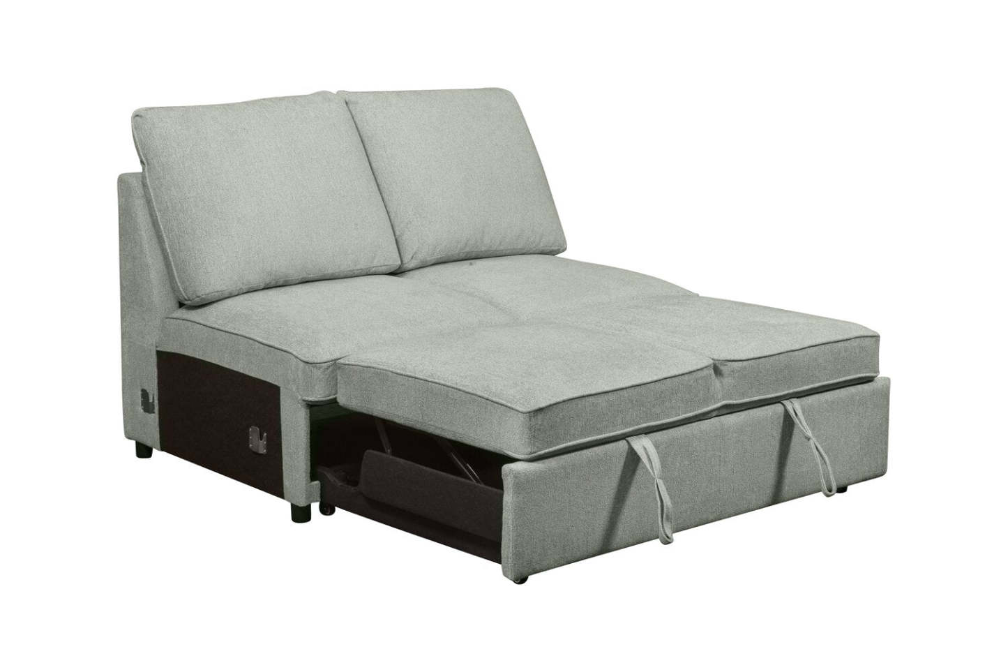 Scott Living Haven 3-Piece Left-Facing Chenille Fabric Cuddler Sleeper Sectional - bleu écume de mer | Sofa-lit sectionnel enveloppant de gauche Haven de Scott Living 3 pièces en tissu de chenille - bleu écume de mer