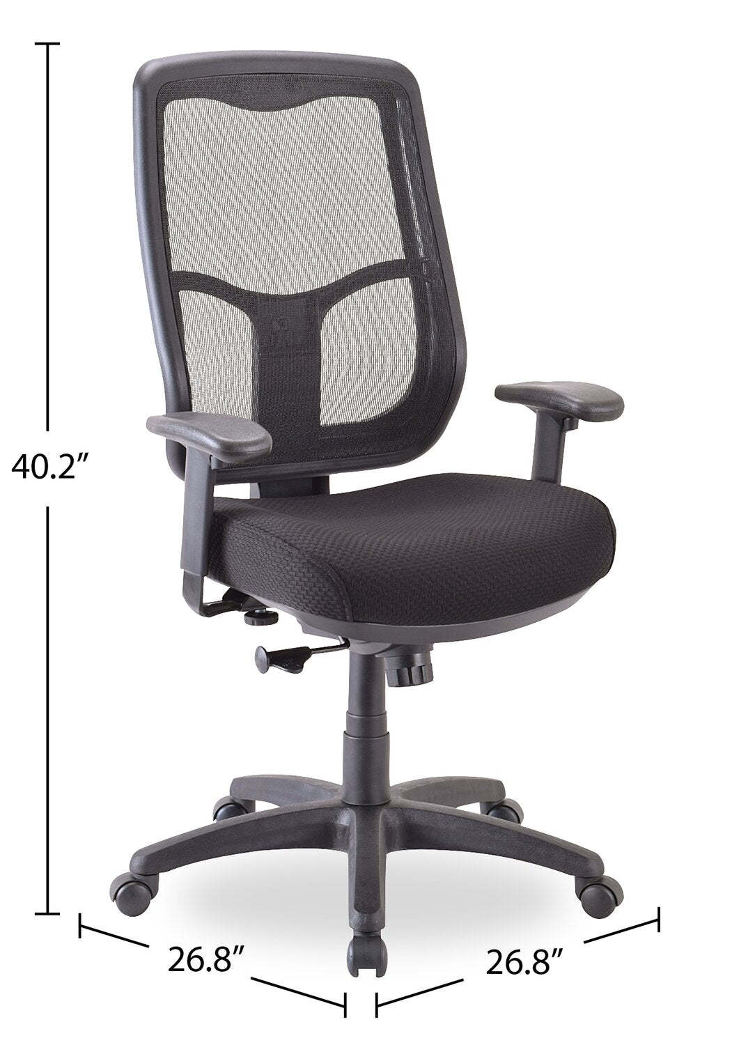 Tempur-Pedic Remy 26,8" Office Chair - Noir avec dossier en maille | Chaise de bureau Remy de Tempur-Pedic de 26,8 po - noire avec dossier en maille