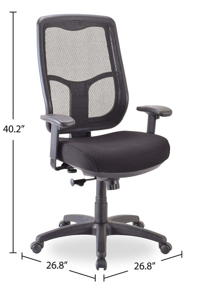 Tempur-Pedic Remy 26,8" Office Chair - Noir avec dossier en maille | Chaise de bureau Remy de Tempur-Pedic de 26,8 po - noire avec dossier en maille