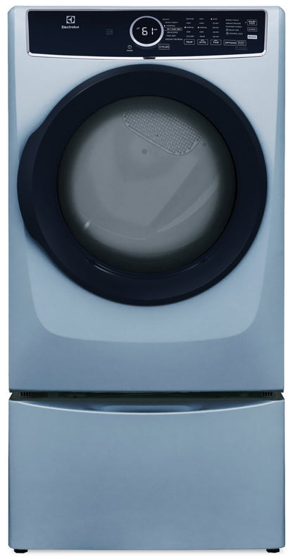Sécheuse électrique Electrolux de 8 pi³ avec vapeur - bleu glacier - superposable - ELFE743CAG | Electrolux 8 Cu. Fort. Sécheuse électrique à vapeur - Bleu glacier - Empilable - ELFE743CAG