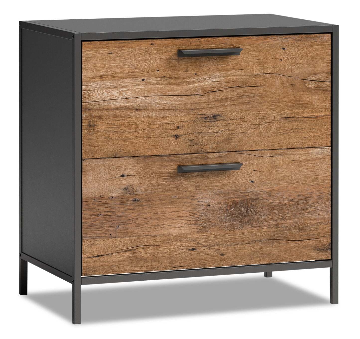 Tayla 30.24 2-Drawer Classing Cabinet - Vintage Oak &amp; Black|Classeur Tayla de 30,24 po à 2 tiroirs - chêne antique et noir