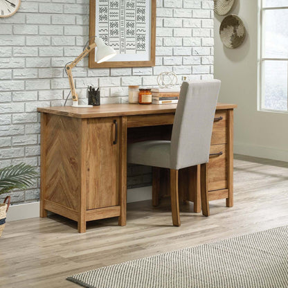 Bureau Alfie de 53,15 po à 2 tiroirs avec armoire - brun clair