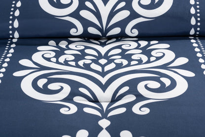 Ensemble d'édredon 3 pièces Navy Damask Full/Queen|Ensemble d'édredon Navy Damask 3 pièces pour lit double ou grand lit|NVYDM3FQ