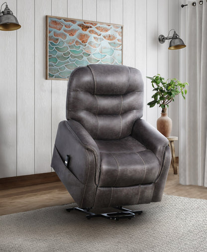 Fauteuil inclinable à relevage électrique Landon 34 en microfibre - Gris | Fauteuil inclinable électrique Landon de 34 po en microfibre - gris
