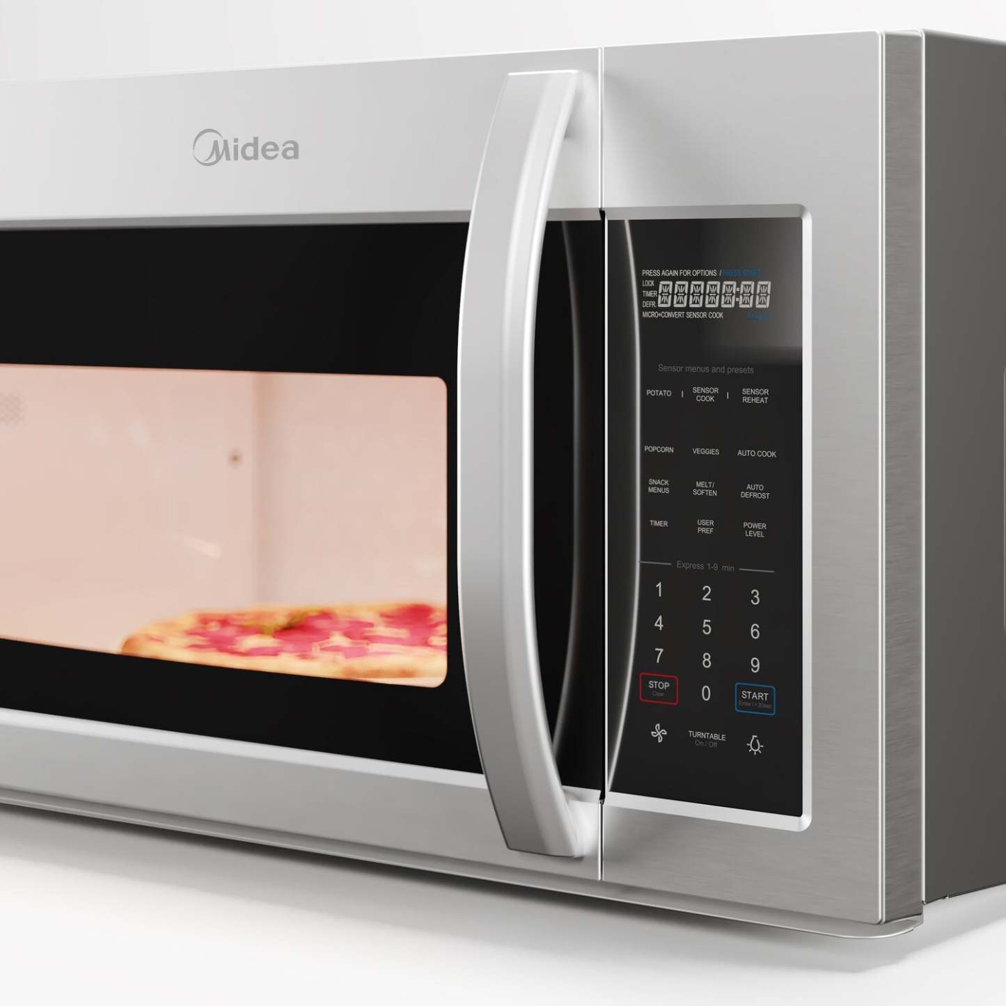 Midéa 30 1,9 Cu. Fort. Micro-ondes à hotte intégrée - MMO19S14ASTC | Quatre à micro-ondes à hotte intégrée Midea de 1,9 pi3 et de 30 po - MMO19S14ASTC | MMO19S14