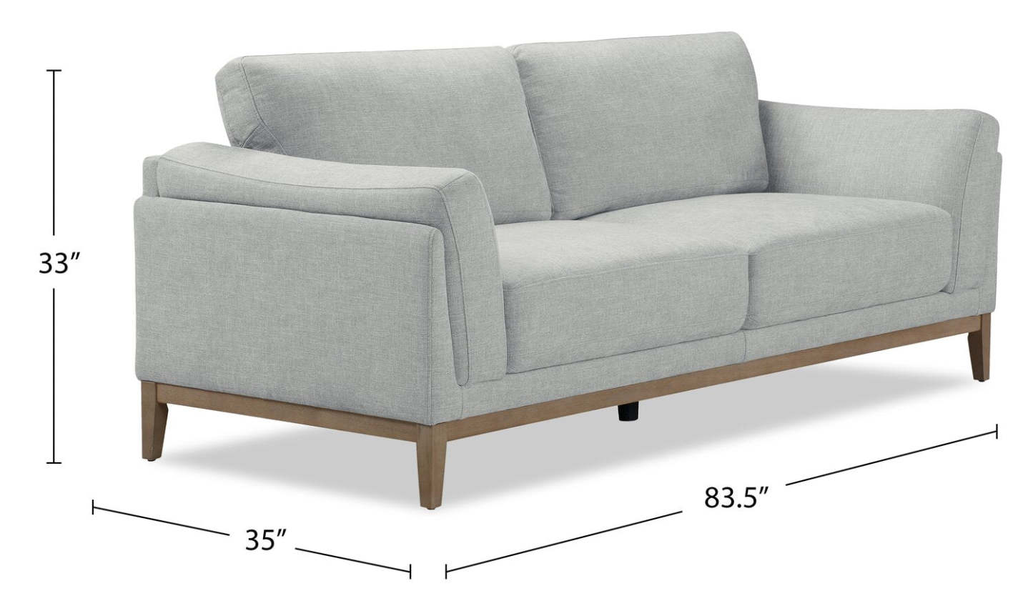 Valley 83.5 Fabric Sofa with Rubberwood Base and Legs - Grey | Canapé Valley de 83,5 po en tissu avec base et pattes en hévéa - gris