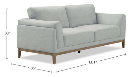 Valley 83.5 Fabric Sofa with Rubberwood Base and Legs - Grey | Canapé Valley de 83,5 po en tissu avec base et pattes en hévéa - gris