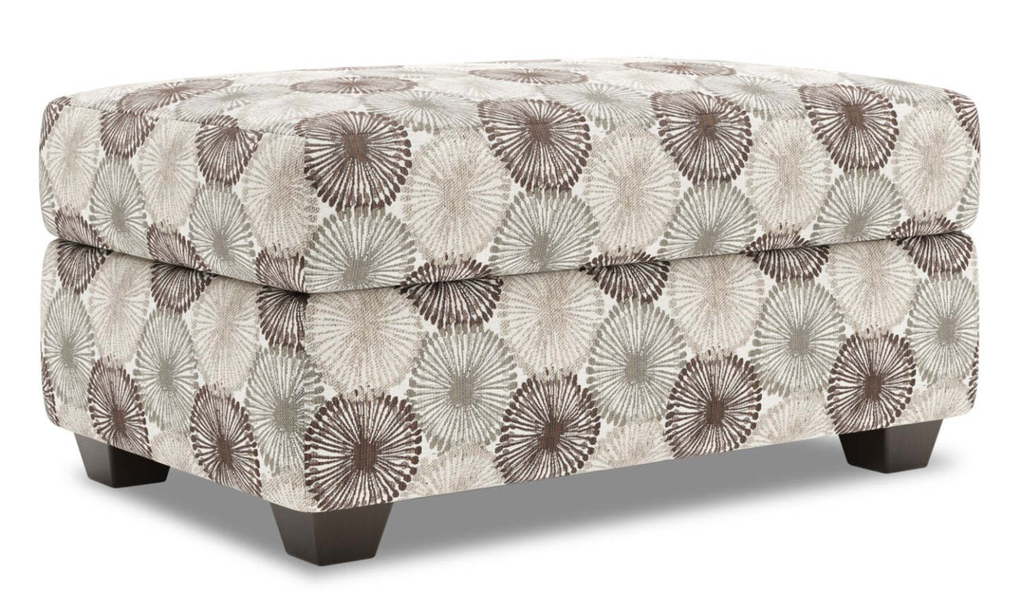 Fabriqué au Canada Pouf de rangement personnalisable Sofa Lab The Trunk 39 en tissu - Pierre multicolore | Pouf de rangement The Trunk de Sofa Lab de 39 po fabriqué au Canada en tissu - Pierre multicolore | TRUN1158