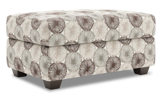 Fabriqué au Canada Pouf de rangement personnalisable Sofa Lab The Trunk 39 en tissu - Pierre multicolore | Pouf de rangement The Trunk de Sofa Lab de 39 po fabriqué au Canada en tissu - Pierre multicolore | TRUN1158