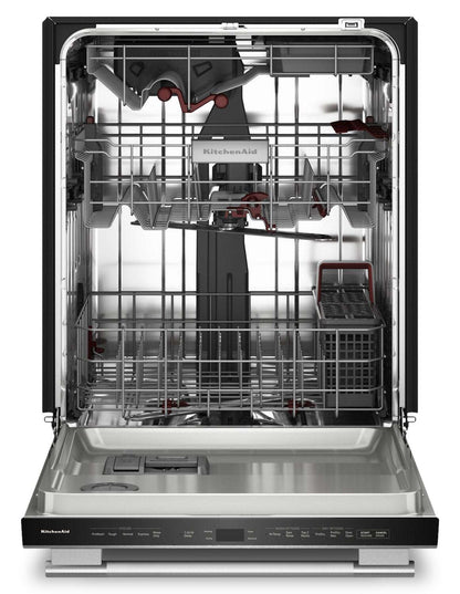 Lave-vaisselle KitchenAid de 24 po et de 44 dBA avec troisième panier 360° Max JetsMC - acier inoxydable avec fini PrintShieldMC - KDTS724SPS