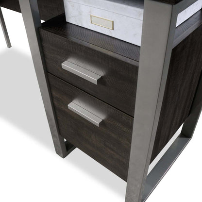 Rayna 59.84 L-Shaped Office Desk with 2-Drawers - Bureau en forme de L Rayna de 59,84 po avec 2 tiroirs - noyer foncé