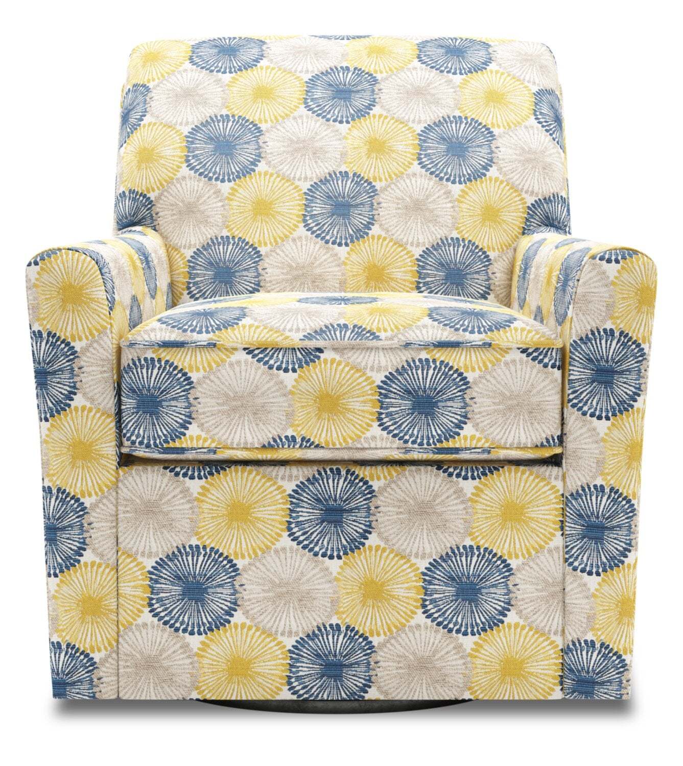 Fauteuil d’appoint pivotant personnalisable Sofa Lab de 31 po fabriqué au Canada en tissu - Sunshine multicolore | SWIV1159