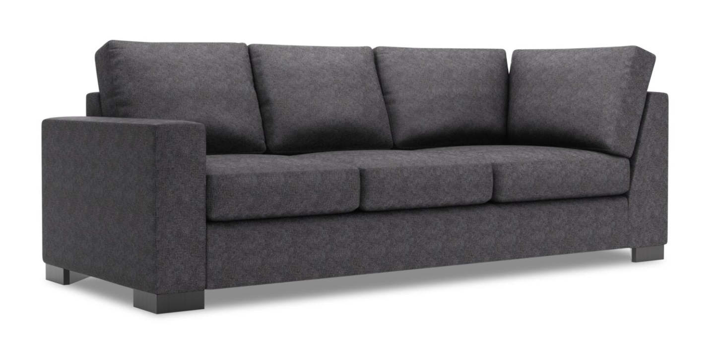 Sofa Lab Track LAF Sofa Return - Charbon de luxe | Sofa de gauche pour rallonge Track de la collection Sofa Lab - Charbon de luxe | TR152993