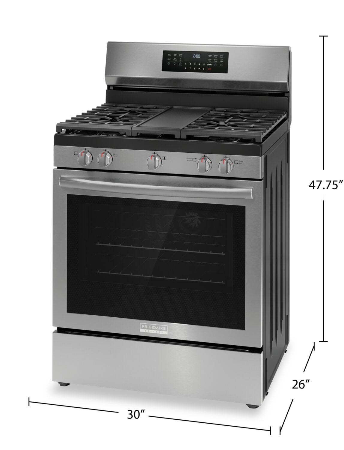 Cuisinière à gaz Frigidaire Gallery de 5,1 pi³ avec convection totale et friture à air - acier inoxydable résistant aux taches…