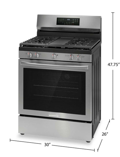 Cuisinière à gaz Frigidaire Gallery de 5,1 pi³ avec convection totale et friture à air - acier inoxydable résistant aux taches…