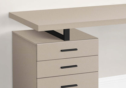 Clayton 47.25 Bureau réversible à 3 tiroirs - Taupe|Bureau réversible Clayton de 47,25 po à 3 tiroirs - taupe
