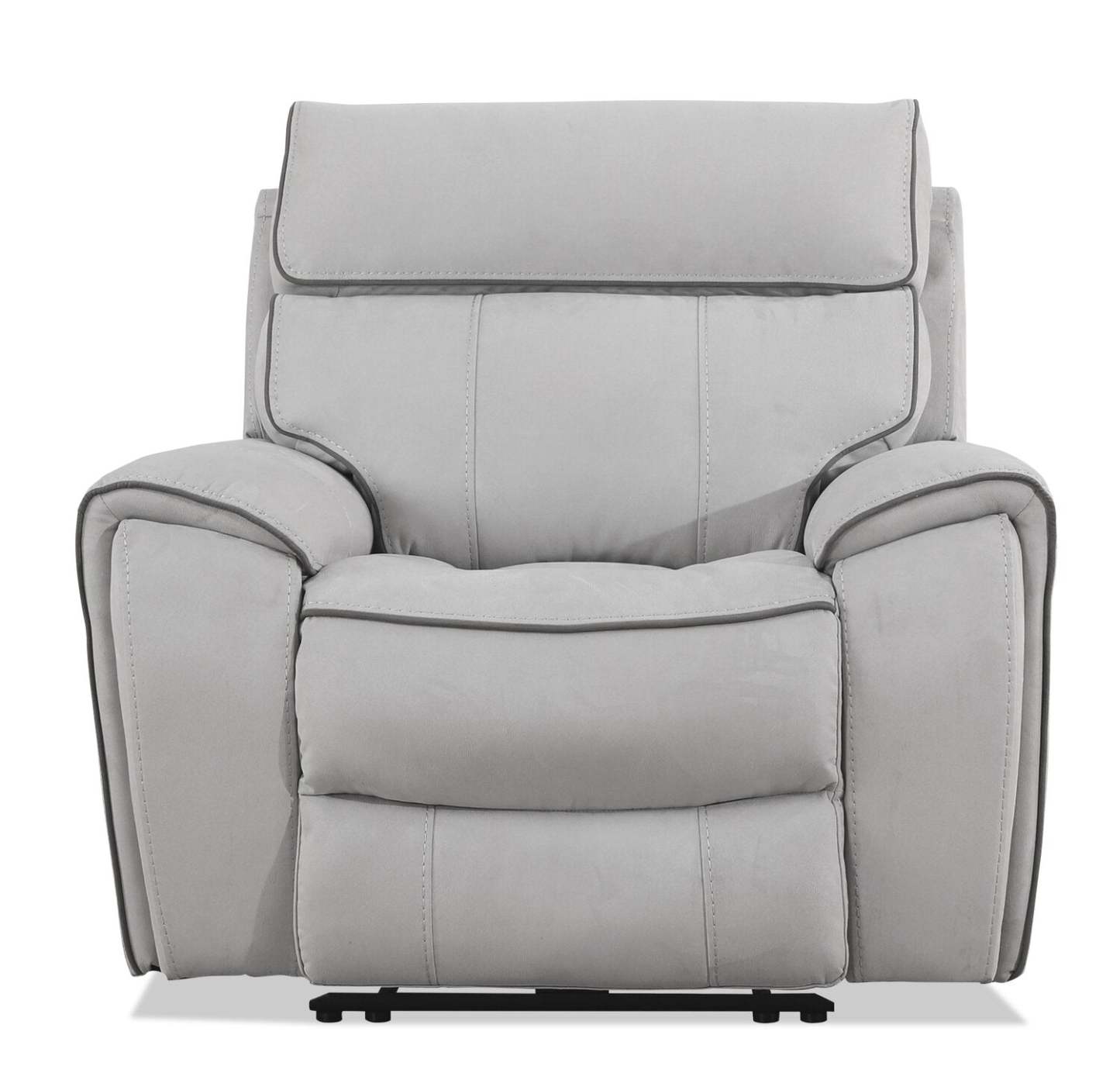 Cindy Crawford Home Newport 43 Fauteuil à inclinaison électrique en suédine avec appuie-tête électrique - gris