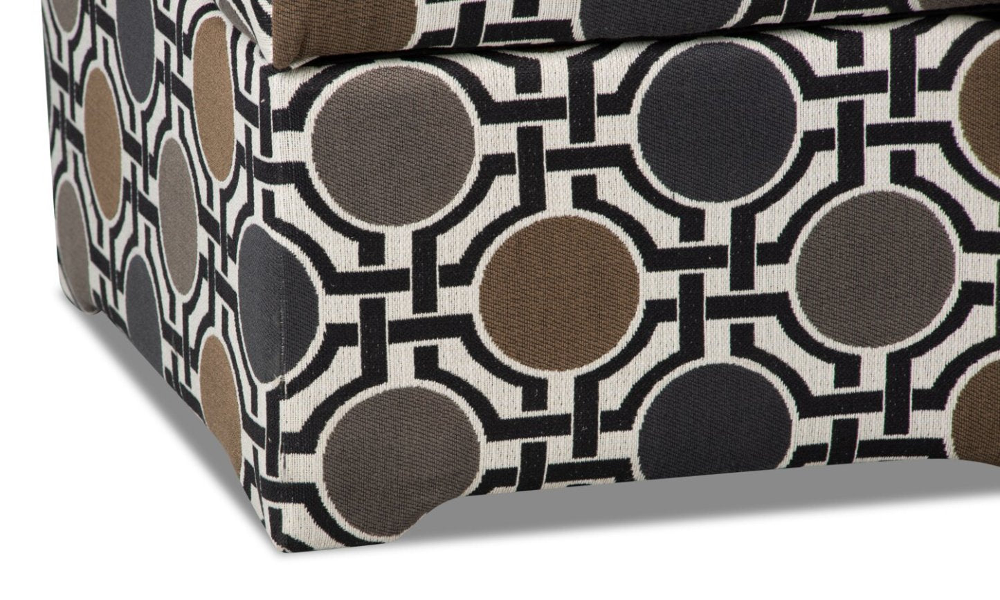 Made in Canada Nina 39 Linen-Look Fabric Accent Storage Ottoman | Pouf de rangement d’appoint Nina de 39 po fabriqué au Canada en tissu d’apparence lin