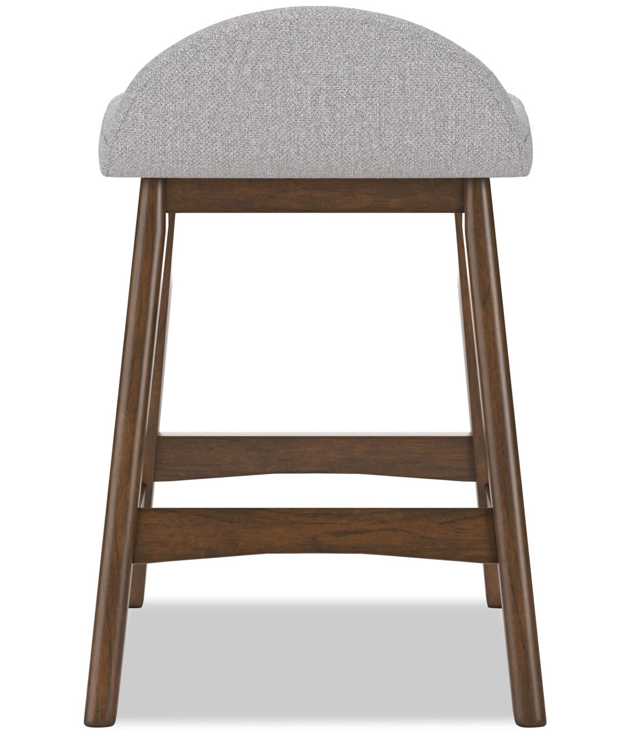 Tabouret à hauteur de comptoir Jovi avec tissu d'apparence lin, bois - gris | Tabouret Jovi de hauteur comptoir en tissu d'apparence lin et en bois - gris