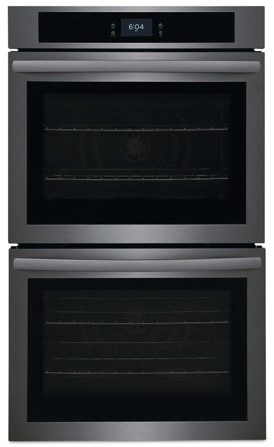Frigidaire 30 5.3/5.3 Cu. Ft. Electric Double Wall Oven with Fan Convection - Black Stainless Steel… | Four mural double électrique Frigidaire de 5,3/5,3 pi³ et de 30 po avec convection à ventilateur - a…