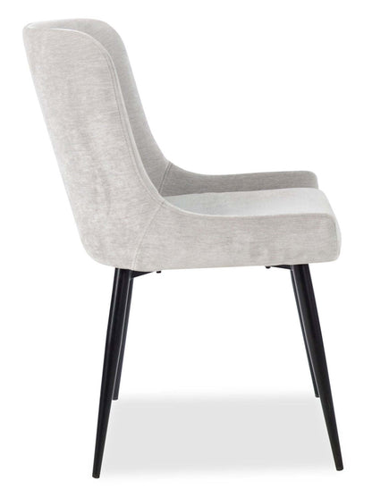 Chaise de salle à manger Lexi avec tissu d'apparence velours, métal - Taupe | Chaise de salle à manger Lexi en tissu d'apparence velours et en métal - taupe