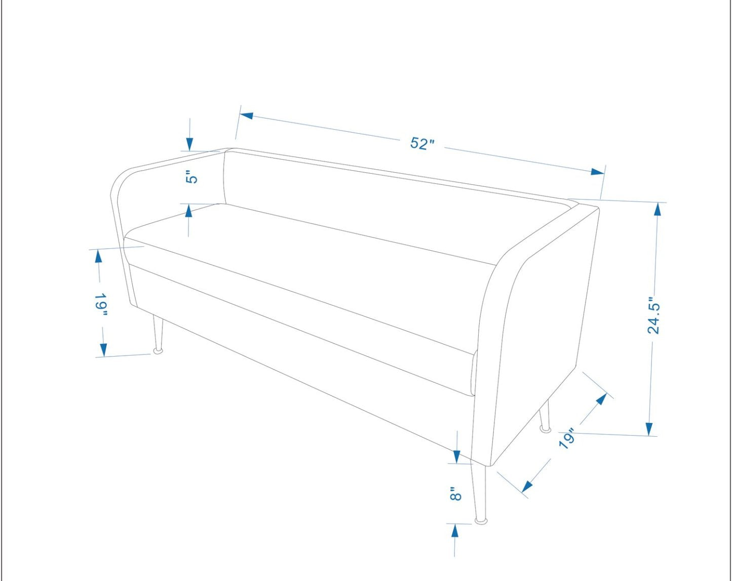 Banc Cass 52 - Velours Rose avec Pieds Dorés|Banc Cass de 52 po - velours rose avec pattes dorées