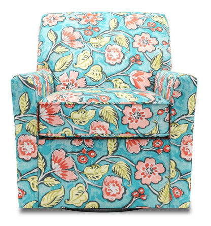 Fauteuil d’appoint pivotant personnalisable Sofa Lab de 31 po fabriqué au Canada en tissu - Malibu multicolore | SWIV1144