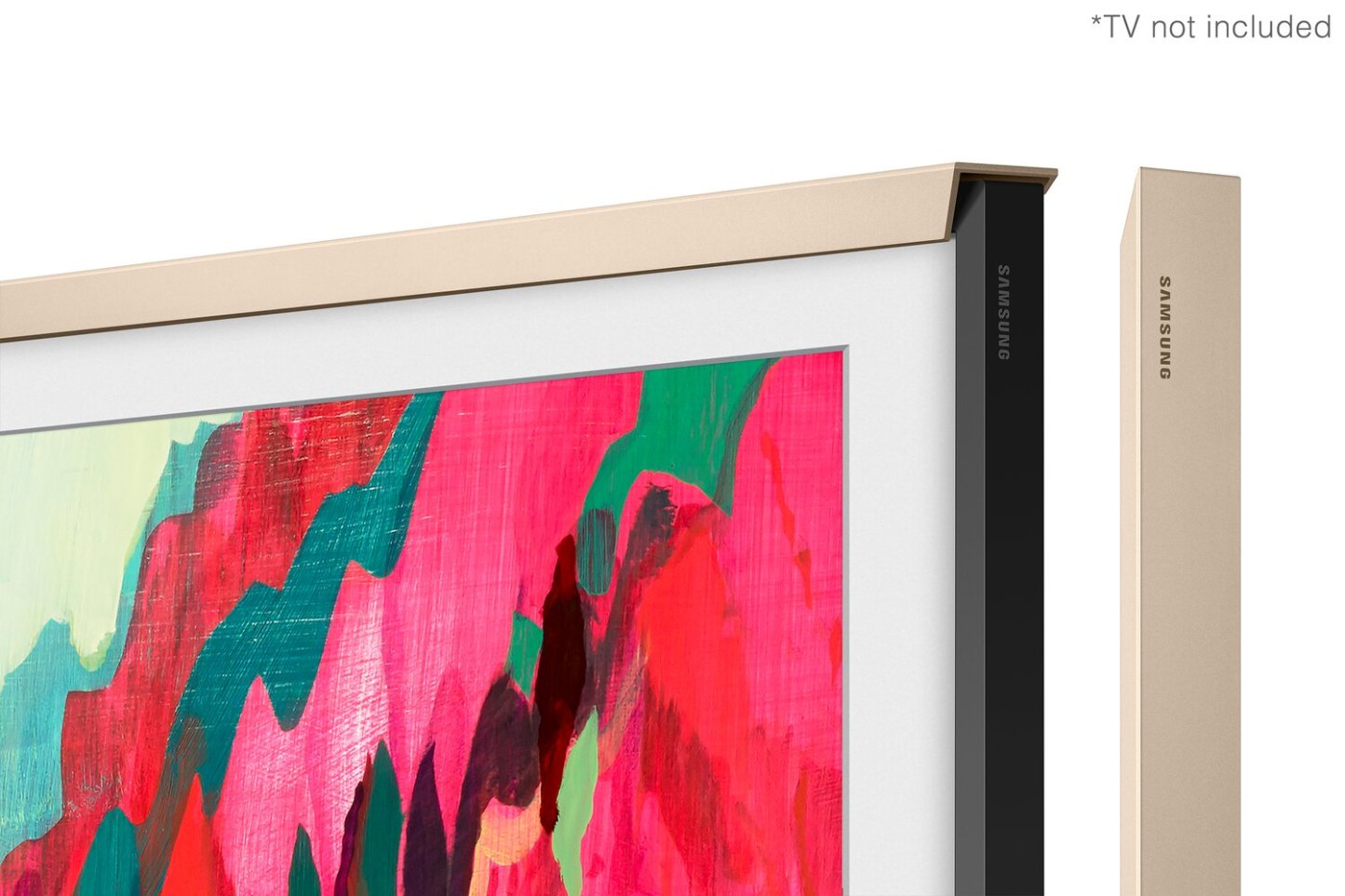 Cadre décoratif personnalisable pour téléviseur The Frame Pro de 75 po de Samsung - sable doré biseauté