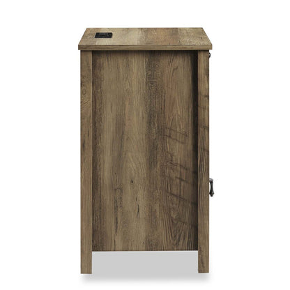 Table de nuit Theo à 1 tiroir avec armoire de rangement, 18 L x 25,75 H - Marron | Table de nuit Theo de 18 po (l) x 25,75 po (H) à 1 tiroir avec armoire de rangement - marron