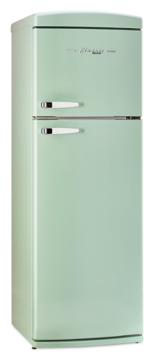 Unique Classique Rétro 24 11 Pi Cu. Réfrigérateur à congélateur supérieur – Vert menthe d'été - UNQ-310L LG MC | Réfrigérateur Classic Rétro d'Unique de 24 po et de 11 pi3 à congélateur supérieur - vert menthe estival - UNQ-310L LG TM