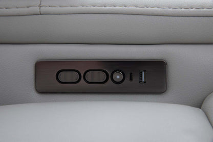 Cinema 79.6 Tissu d'apparence cuir Sièges de cinéma maison inclinables électriquement avec deux sièges - Gris brume cosmique