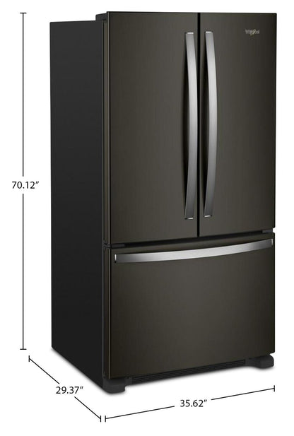Whirlpool 36 20 pi3 Réfrigérateur de profondeur comptoir à portes françaises - acier inoxydable noir - WRFC2036RV | Réfrigérateur Whirlpool de 20 pi3 et de 36 po de profondeur comptoir à portes françaises - acier inoxydable noir - WRFC2036RV | WRFC20RV