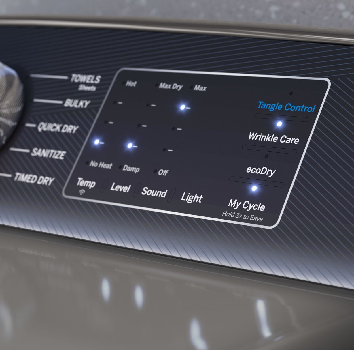 Sécheuse électrique Profile de 7,4 pi³ avec lien à la laveuse - PTD70EBMTDG | Profile 7.4 Cu. Ft. Electric Dryer with Washer Link - PTD70EBMTDG