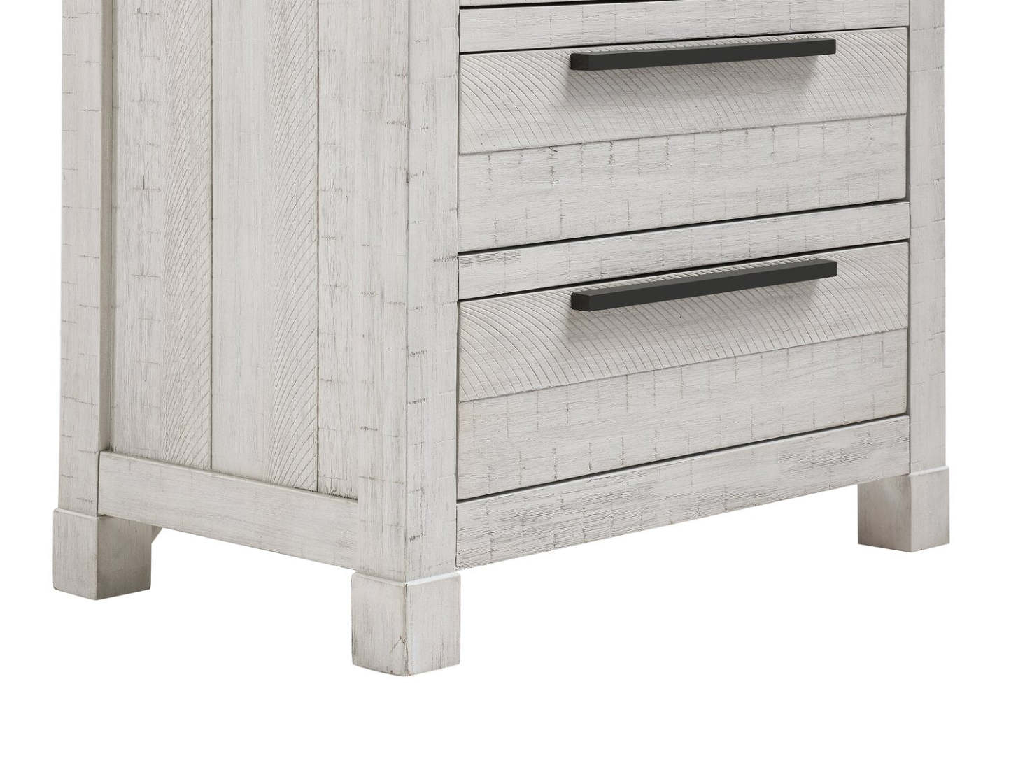 Table de chevet Haven à 3 tiroirs avec port USB, 26 L x 28 H - Blanc | Table de nuit Haven de 26 po (L) x 28 po (H) à 3 tiroirs avec port USB - blanche